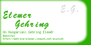 elemer gehring business card